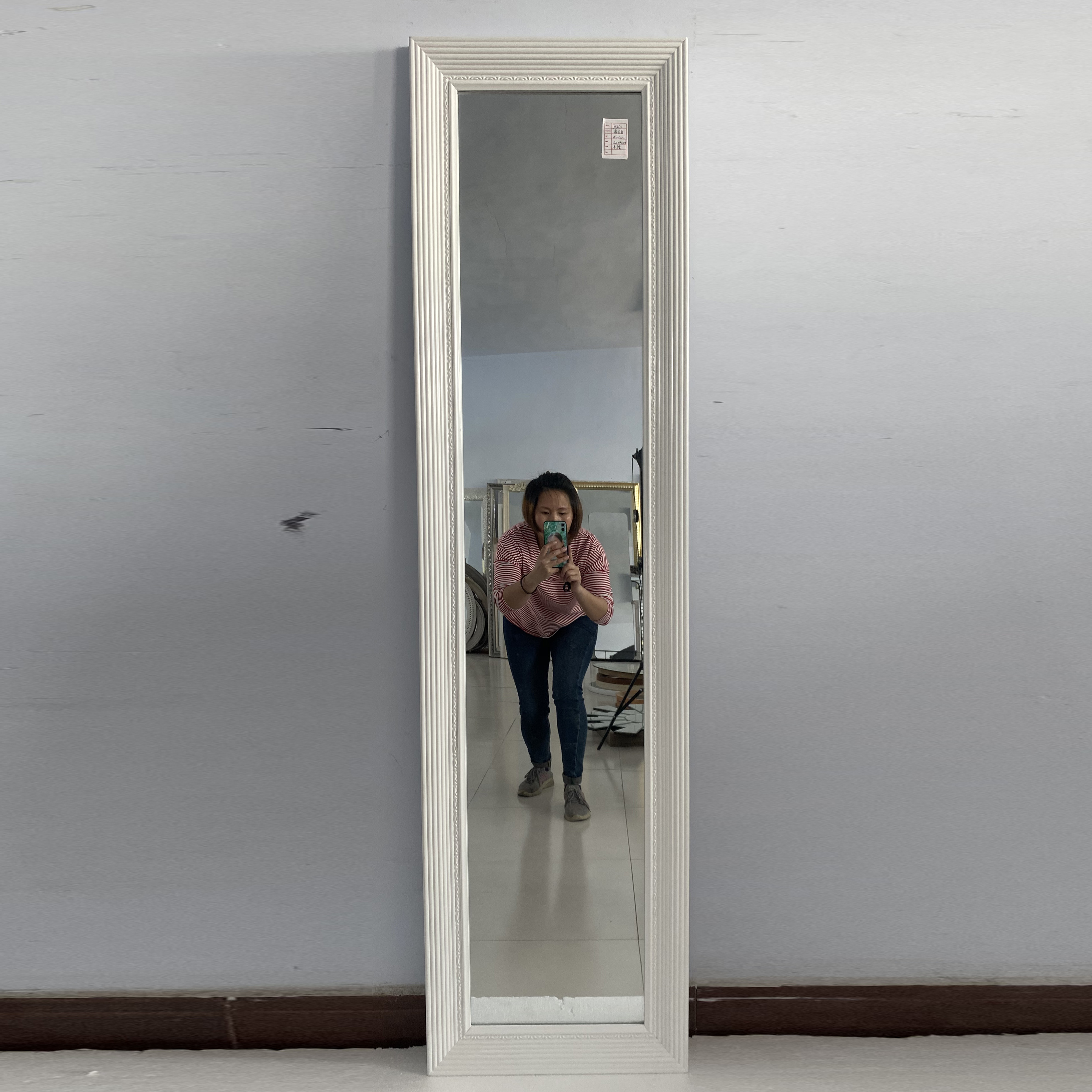 Contemprary Charming Bright White Standing Mirror