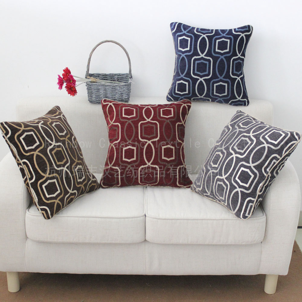 European style jacquard chenille cushion for home decoration