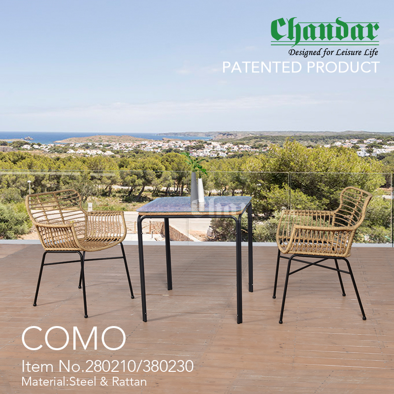 Outdoor furniture Como Balcony Set Garden set Dining Set Patio Set Steel Chair Steel Table Rattan Furniture Steel Chair Steel Table