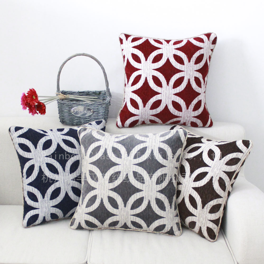 European style jacquard chenille cushion for home decoration