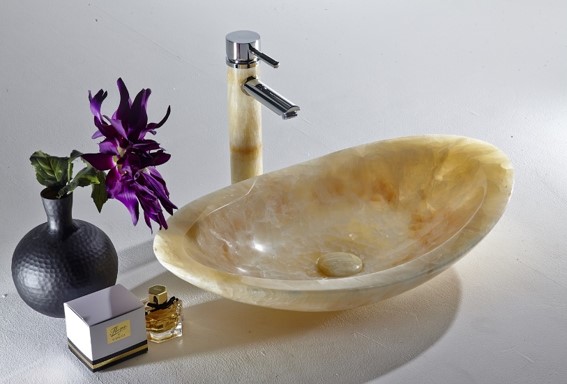 OV6038HO Contemporary Design Wash Basin in Honey Onyx