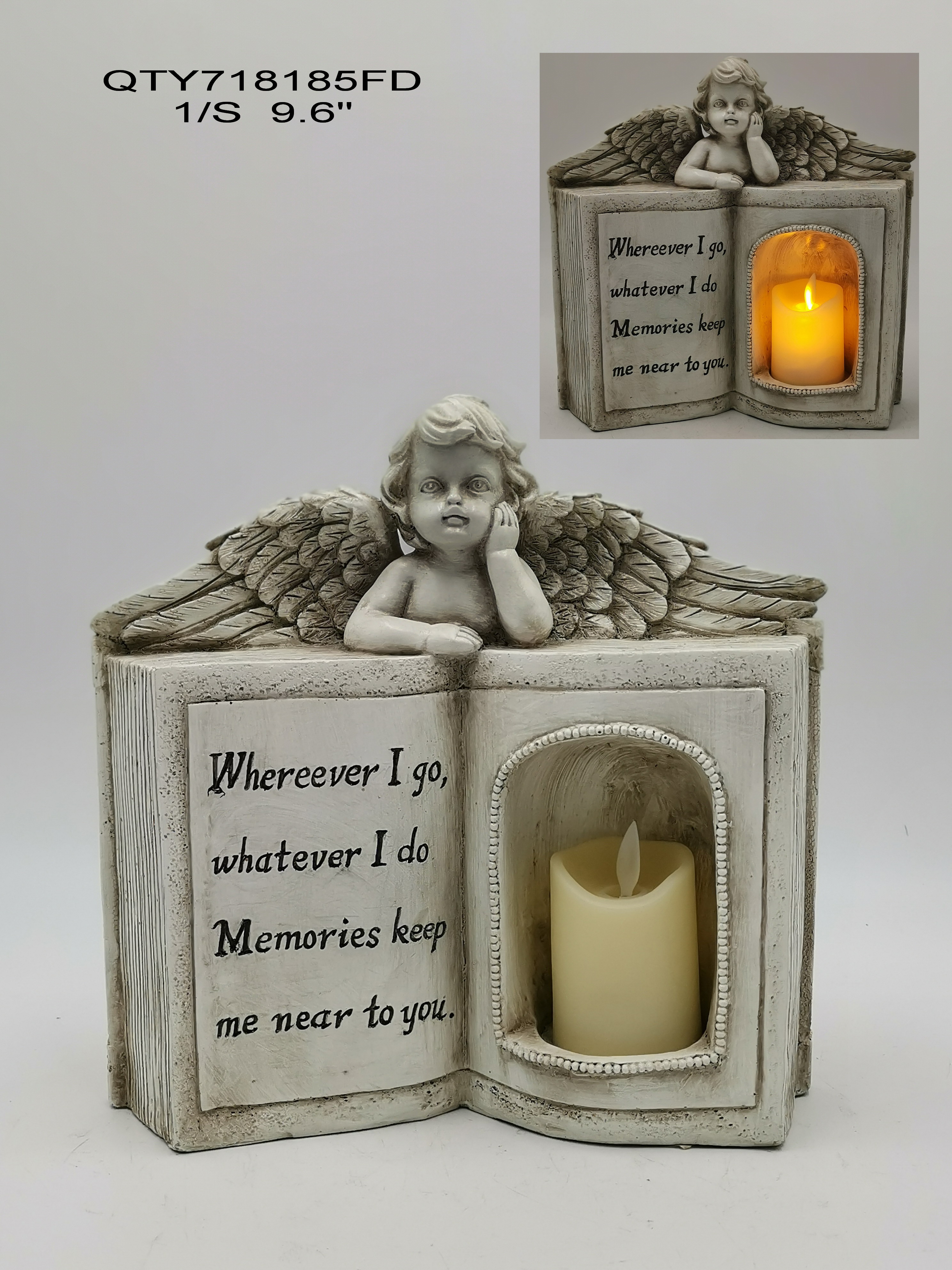 Garden decorations the cemetery Angel with LED candle