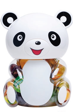 Jelly in white panda bear jar