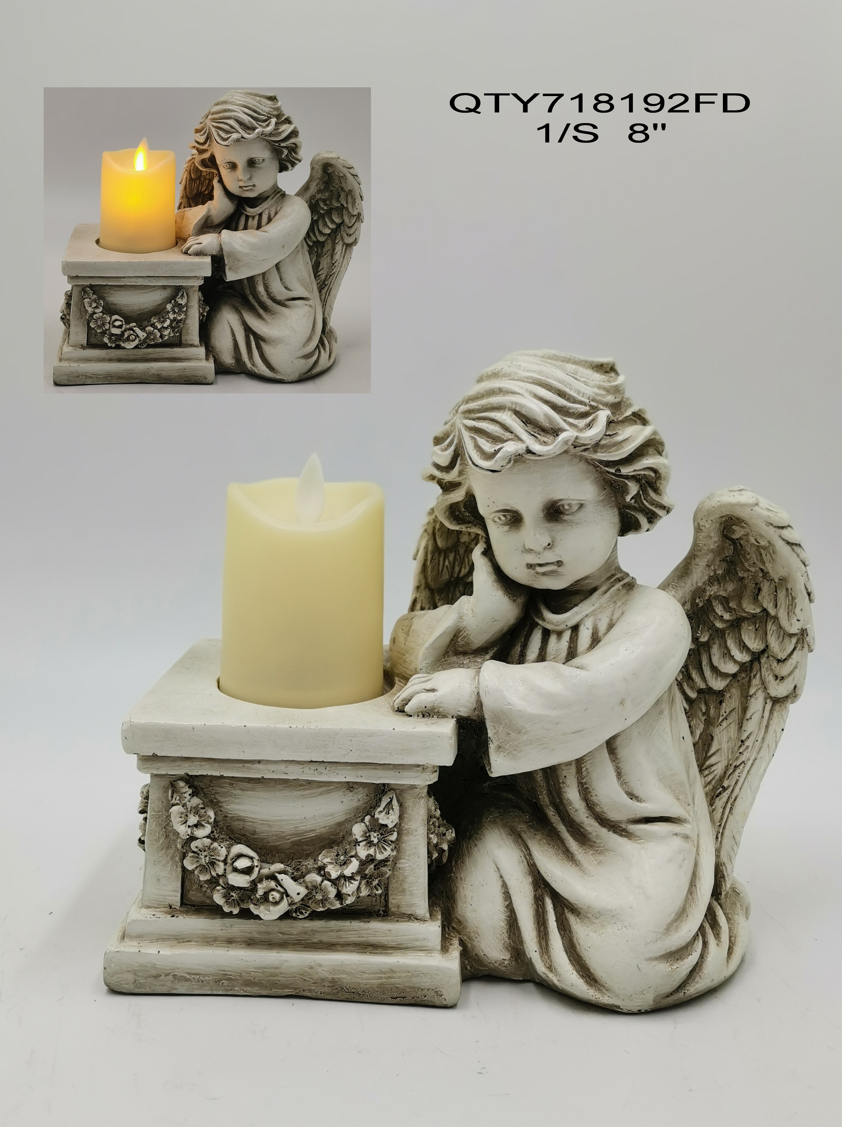 Garden decorations the cemetery Angel with LED candle