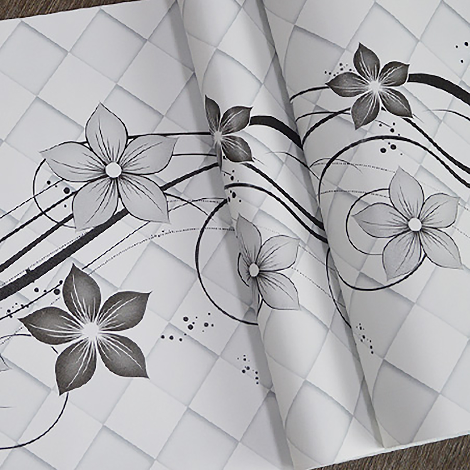 Vinyl adhesive decorative film-flowers design
