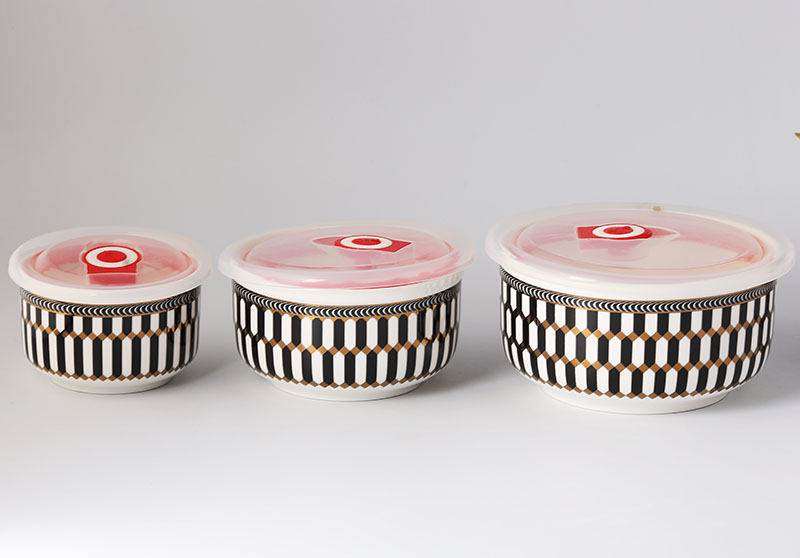 ZH1925 black star gold design collection fresh bowl set of 3