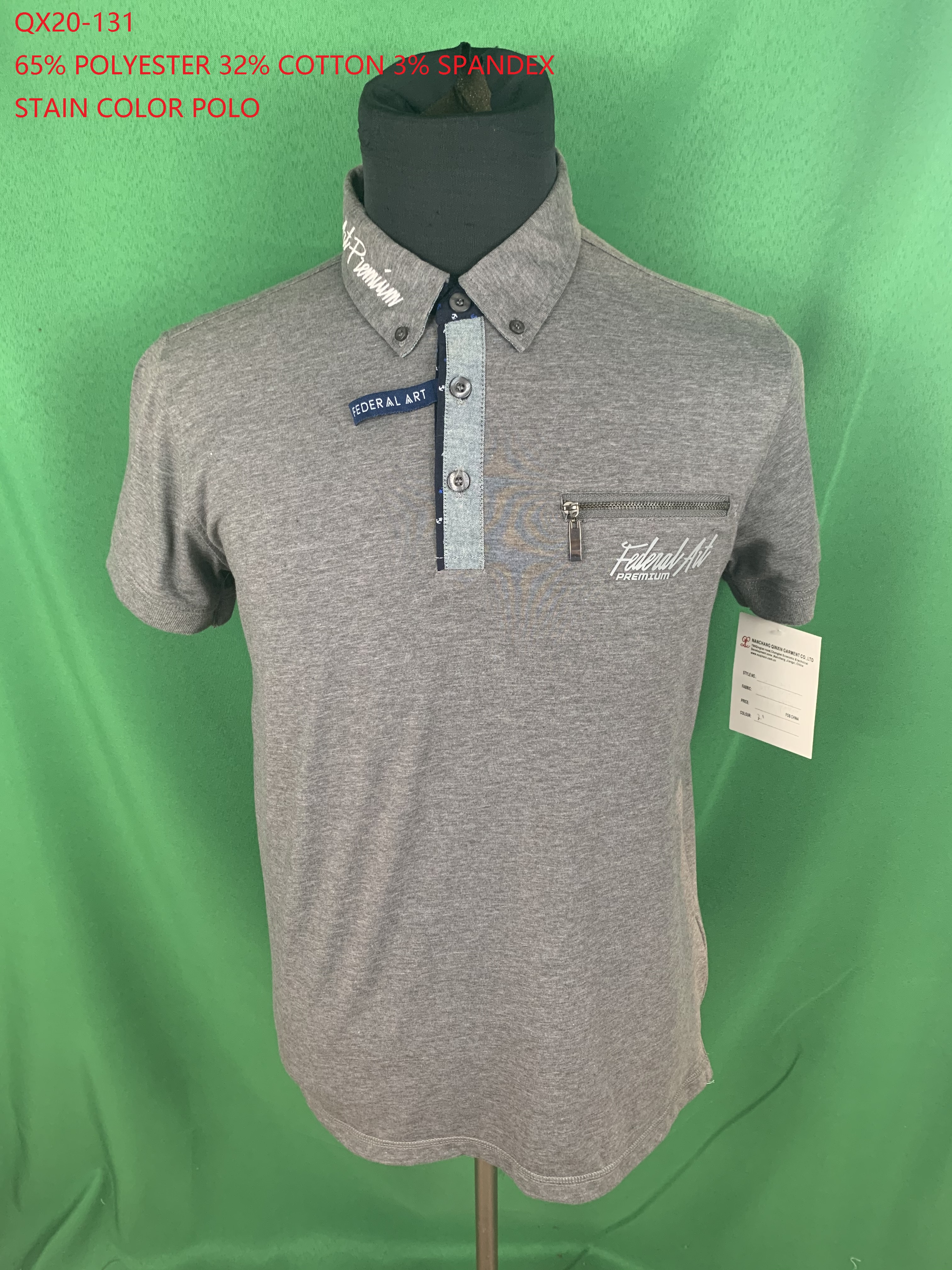 Qx20-131 Tc Spandex Stain Color Polo