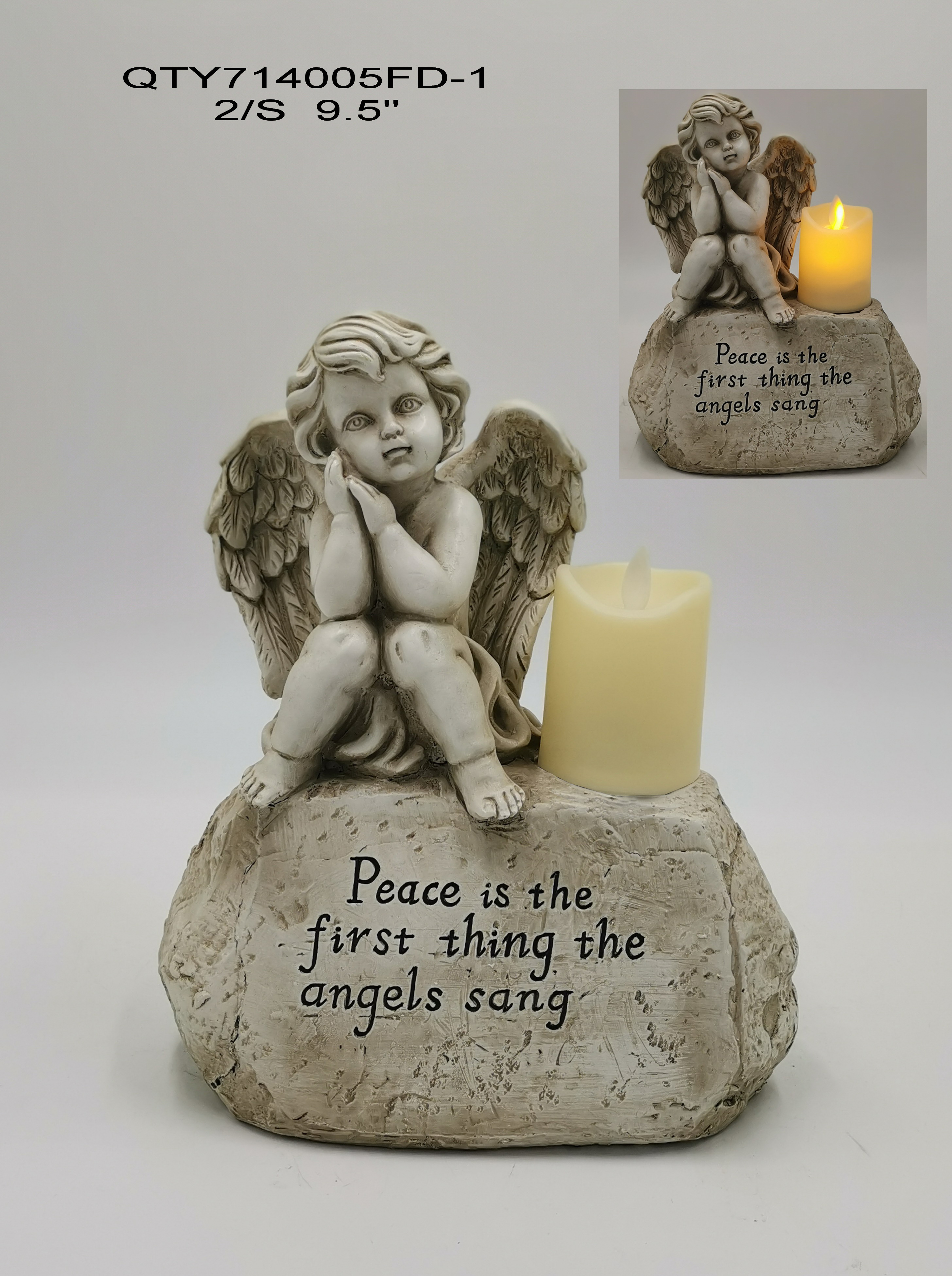 Garden decorations the cemetery Angel with LED candle
