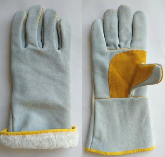 cow split leather welding gloves