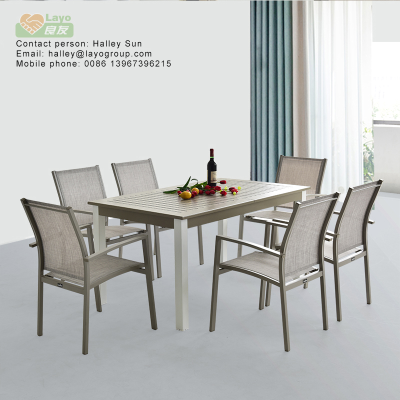 Alum extension dining table sets