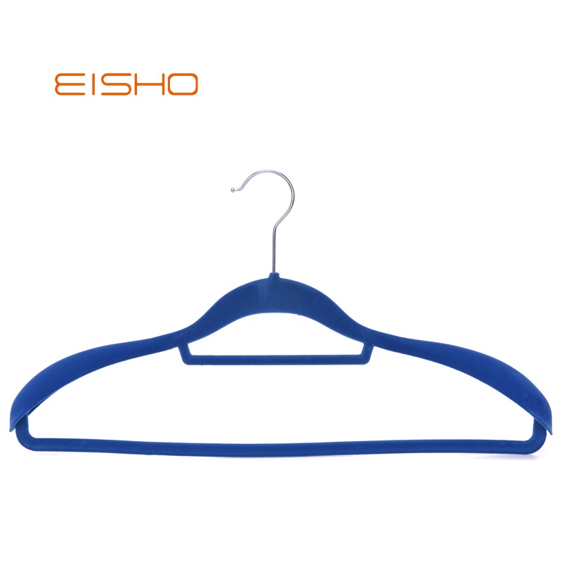 Plastic hanger with velvet coating