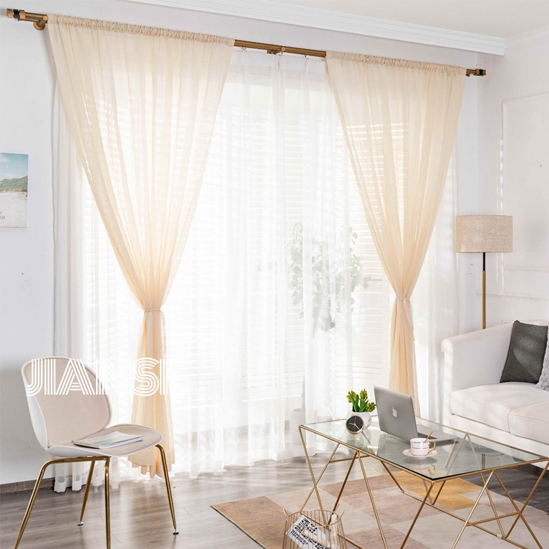 CURTAIN 6.1.1 Stripe curtain solid sheer cortina for home window indoor