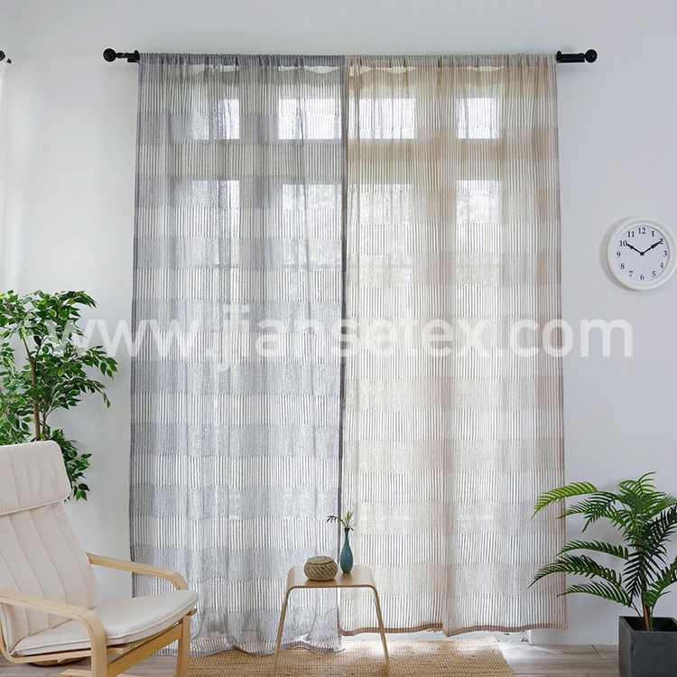 CURTAIN 6.15.1 STRIPE linen curtain solid fabric hot sales china manufacture