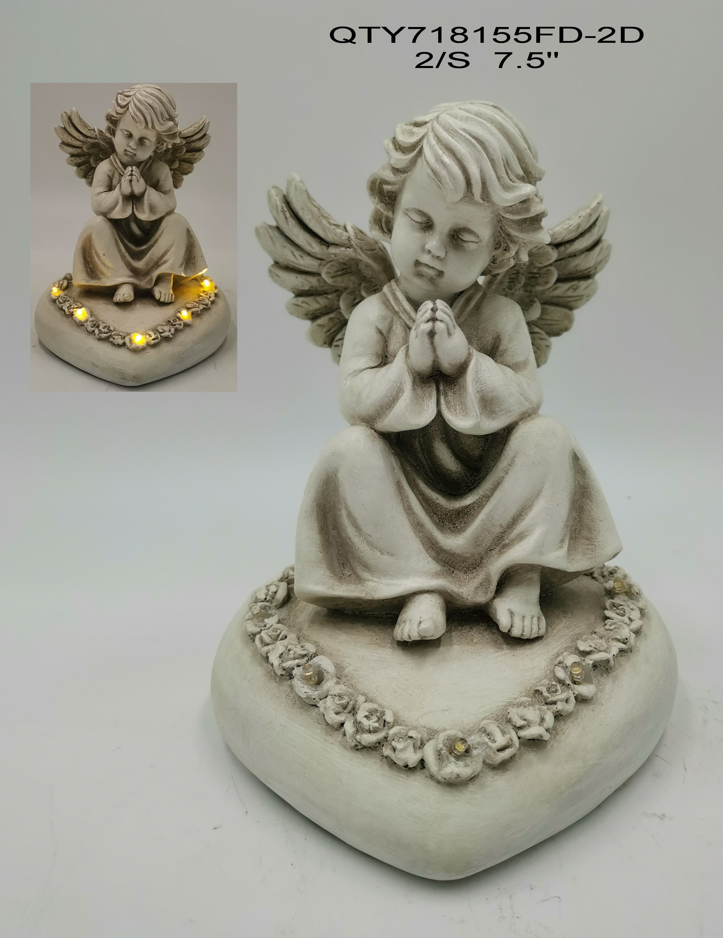 Garden decorations the cemetery Angel with LED light
