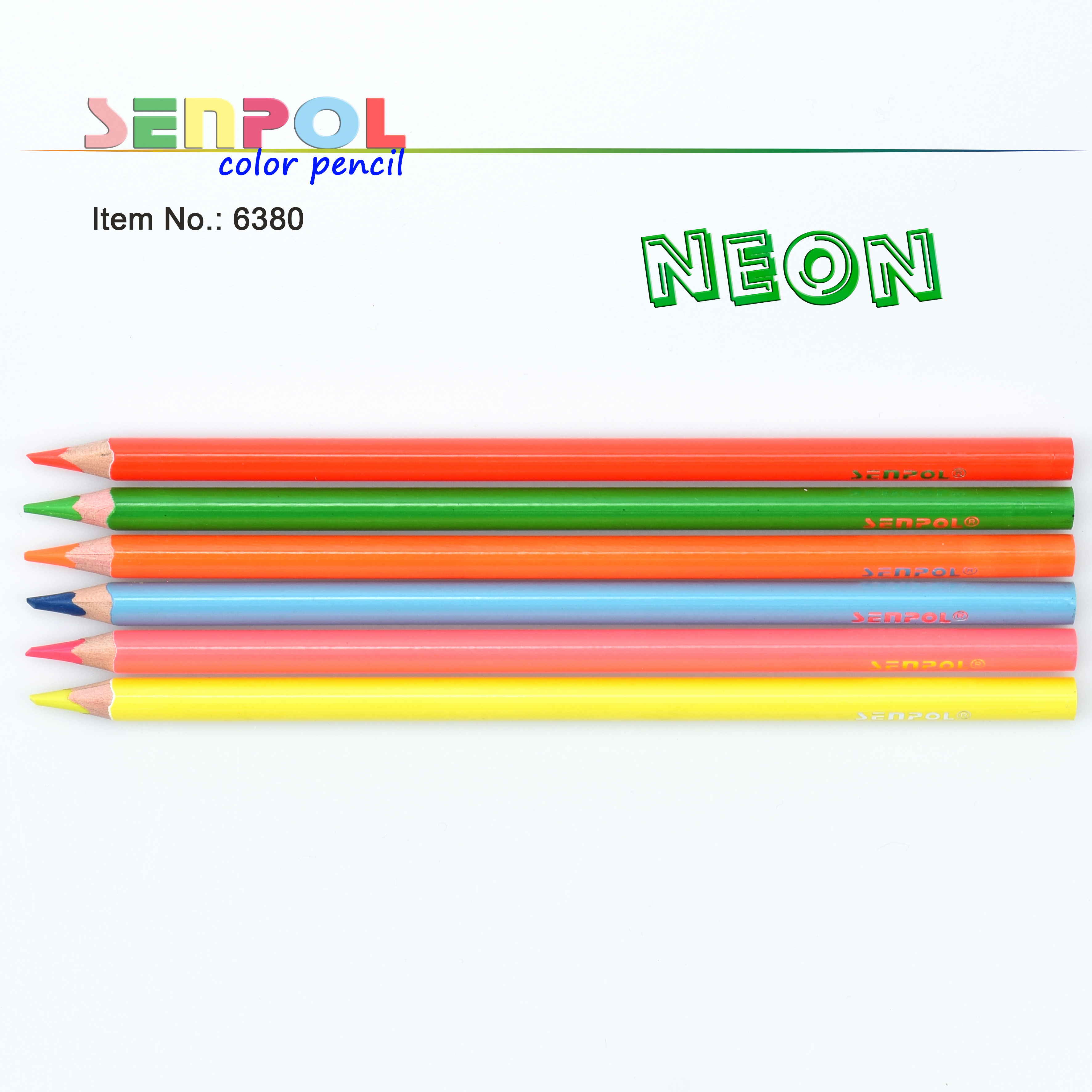 Neon color pencil, colour pencil