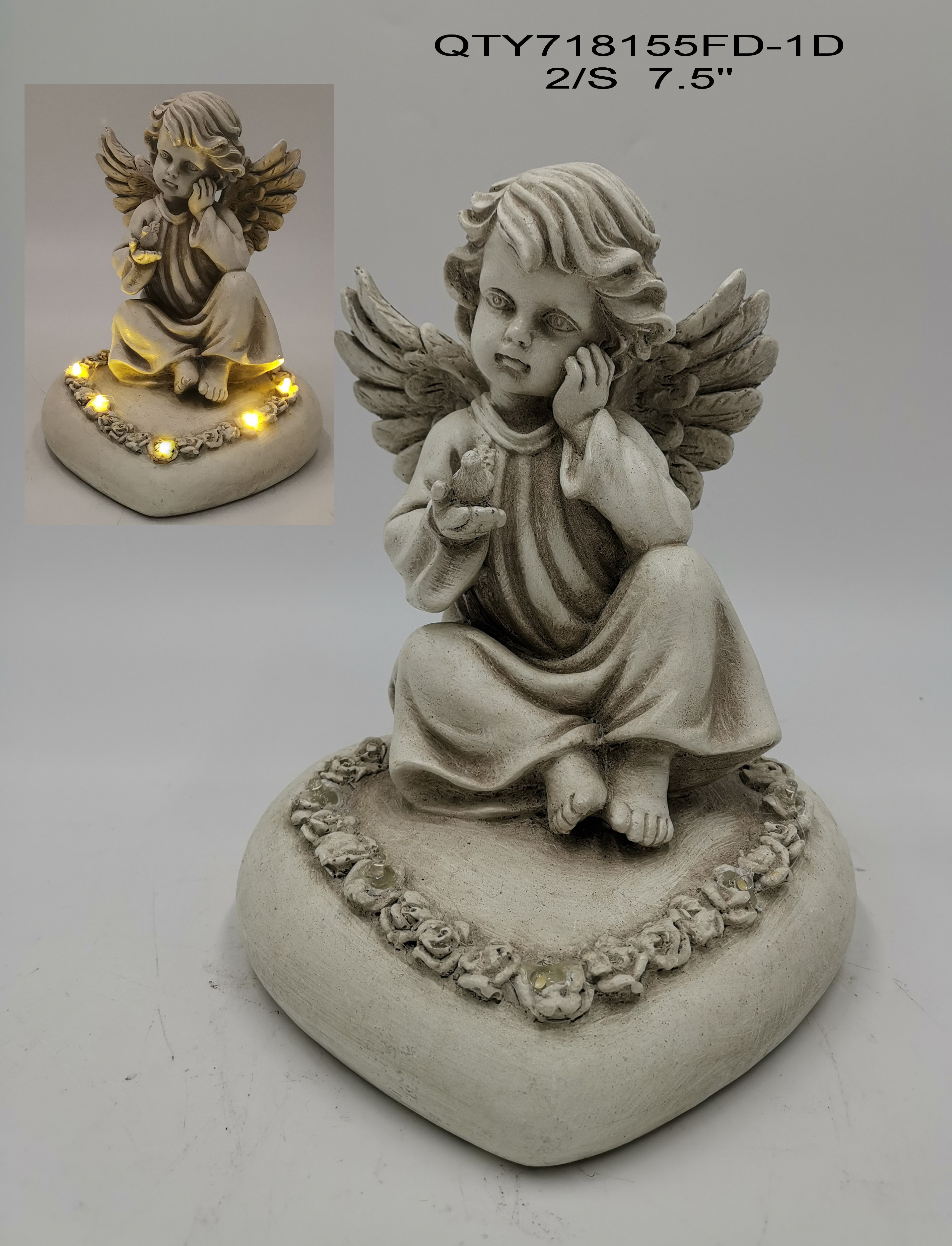 Garden decorations the cemetery Angel with LED light