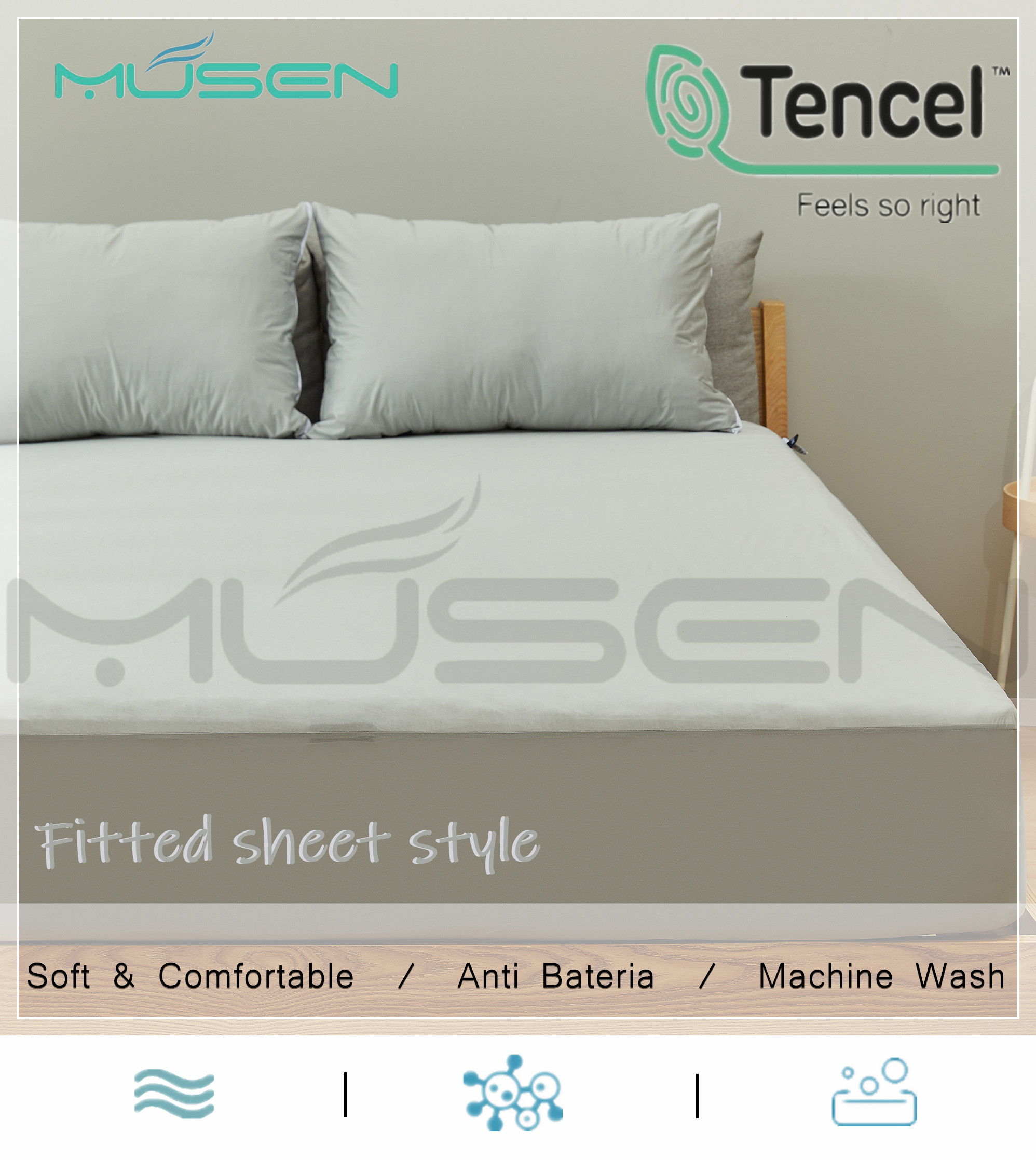 Tencel Mattress Protector – Soft and Noiseless - Waterproof and Hypoallergenic - Protect Your Mattress Against Fluids/Spills/Mites/Bed Bugs - Oeko-TEX Certified