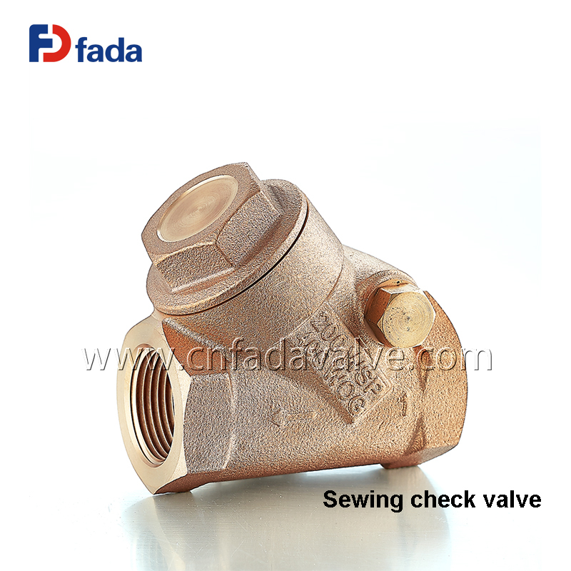 Bronze Y-Pattern Swing Check Valve , Square Closure Plug, Threaded Connection