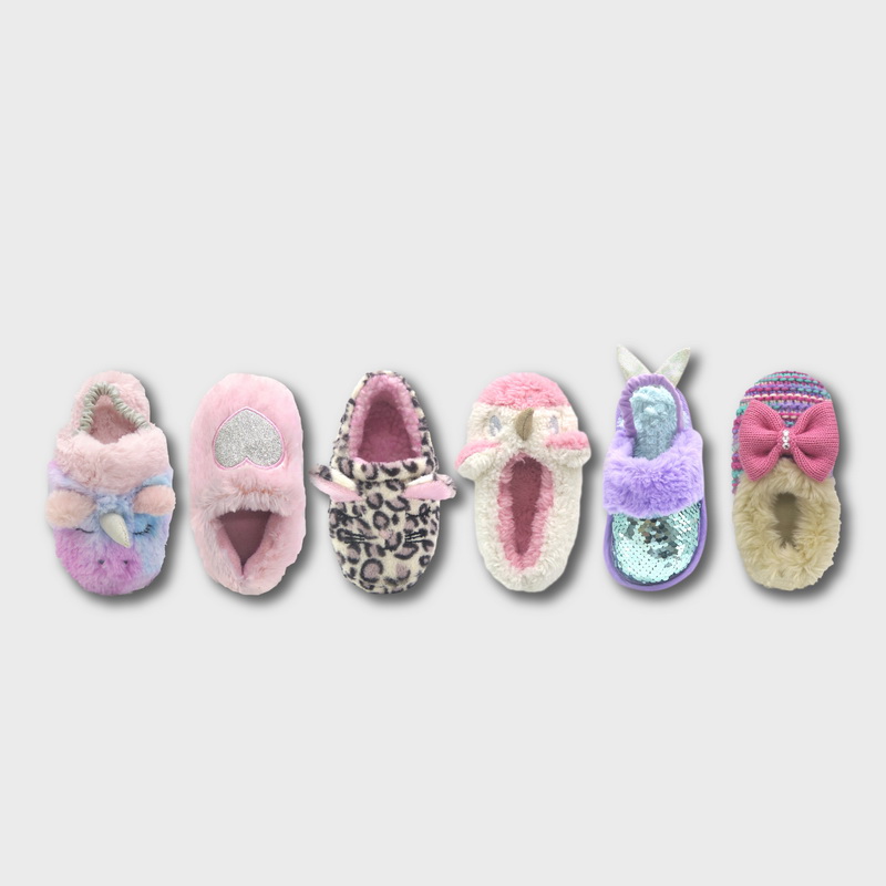 Toddler Girls Indoor Slippers,,2D,Animal,Big Bow,,Winter Slippers,Home Slippers,Slipper,Girl,Junior,Kids,Kid