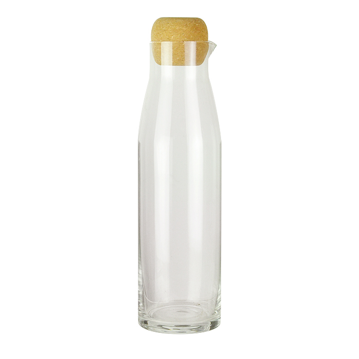 Water carafe, cork stopper and glass carafe