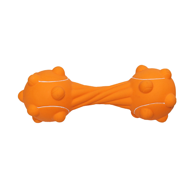 Latex tennis dumbbell with printing with BB squeaker