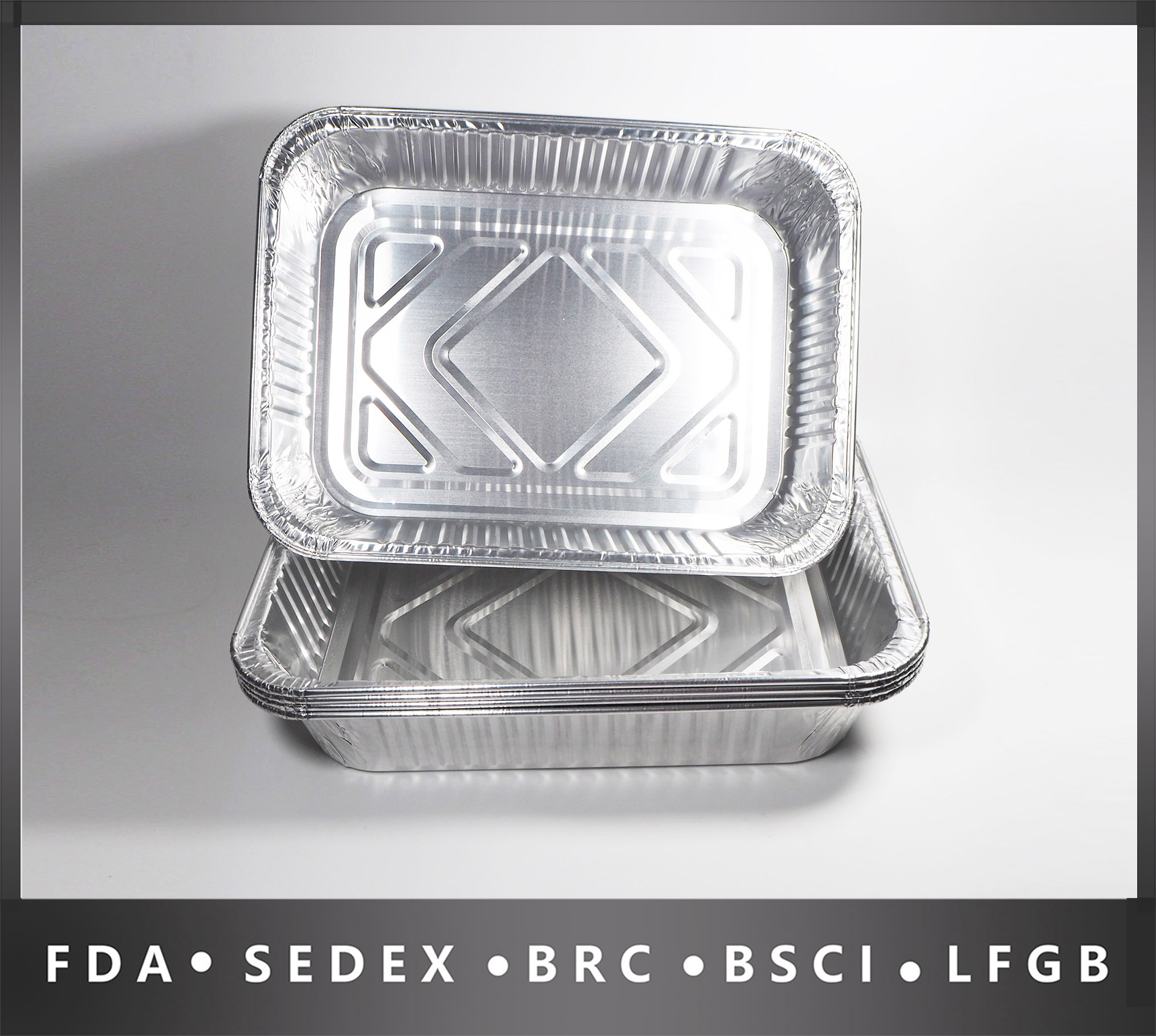 High quality food grade rectangular disposable aluminum foil container