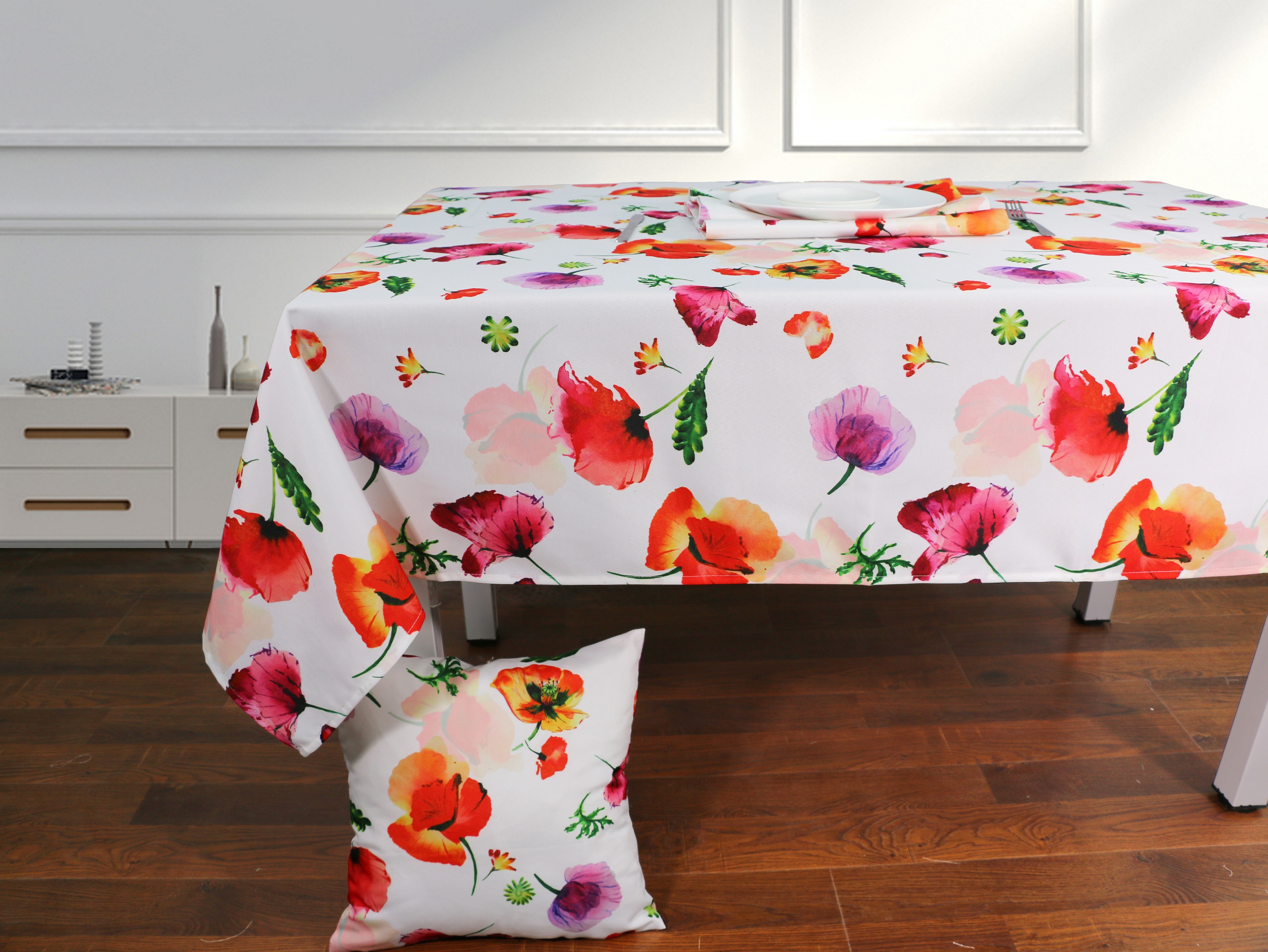 Spring flower printed tablecloth print table runner