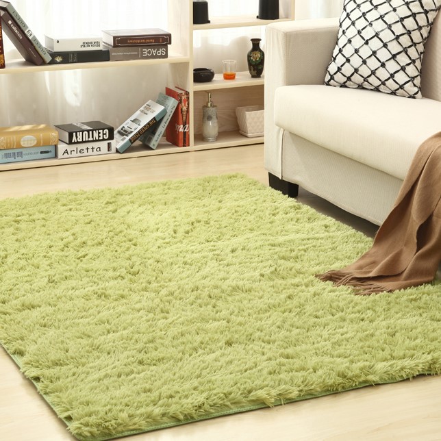 Decosy Solid Poly Shaggy Fluffy Long Pile Area Rug