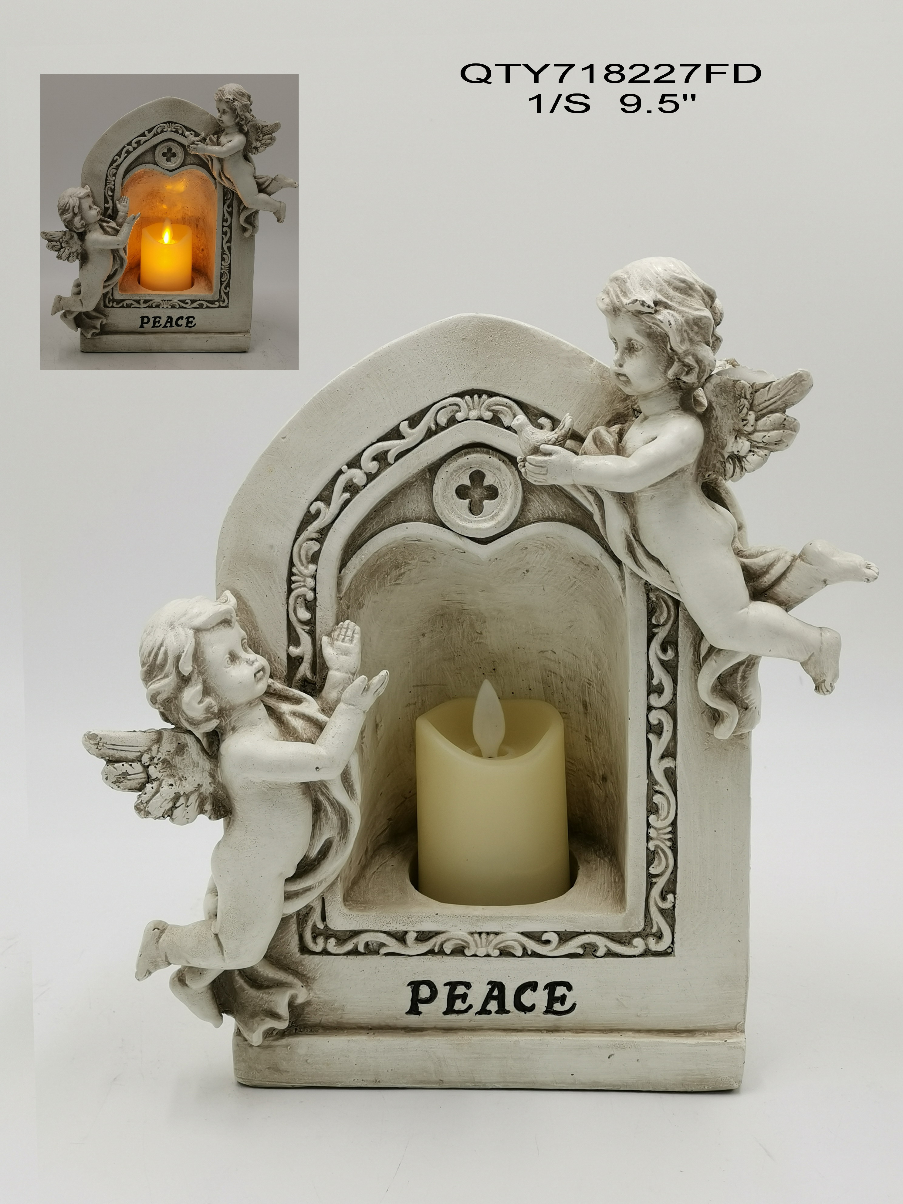 Garden decorations the cemetery Angel with LED candle
