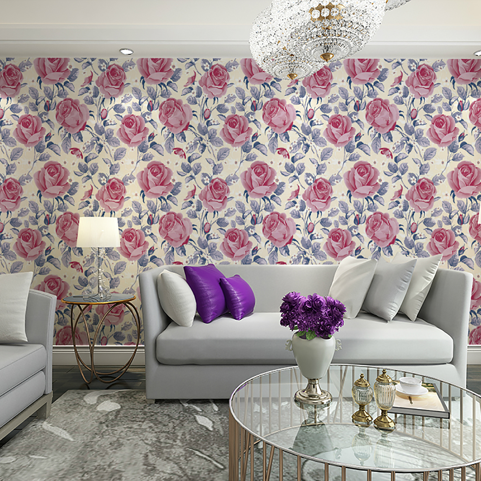 Vinyl adhesive decorative film-Rose flowers design