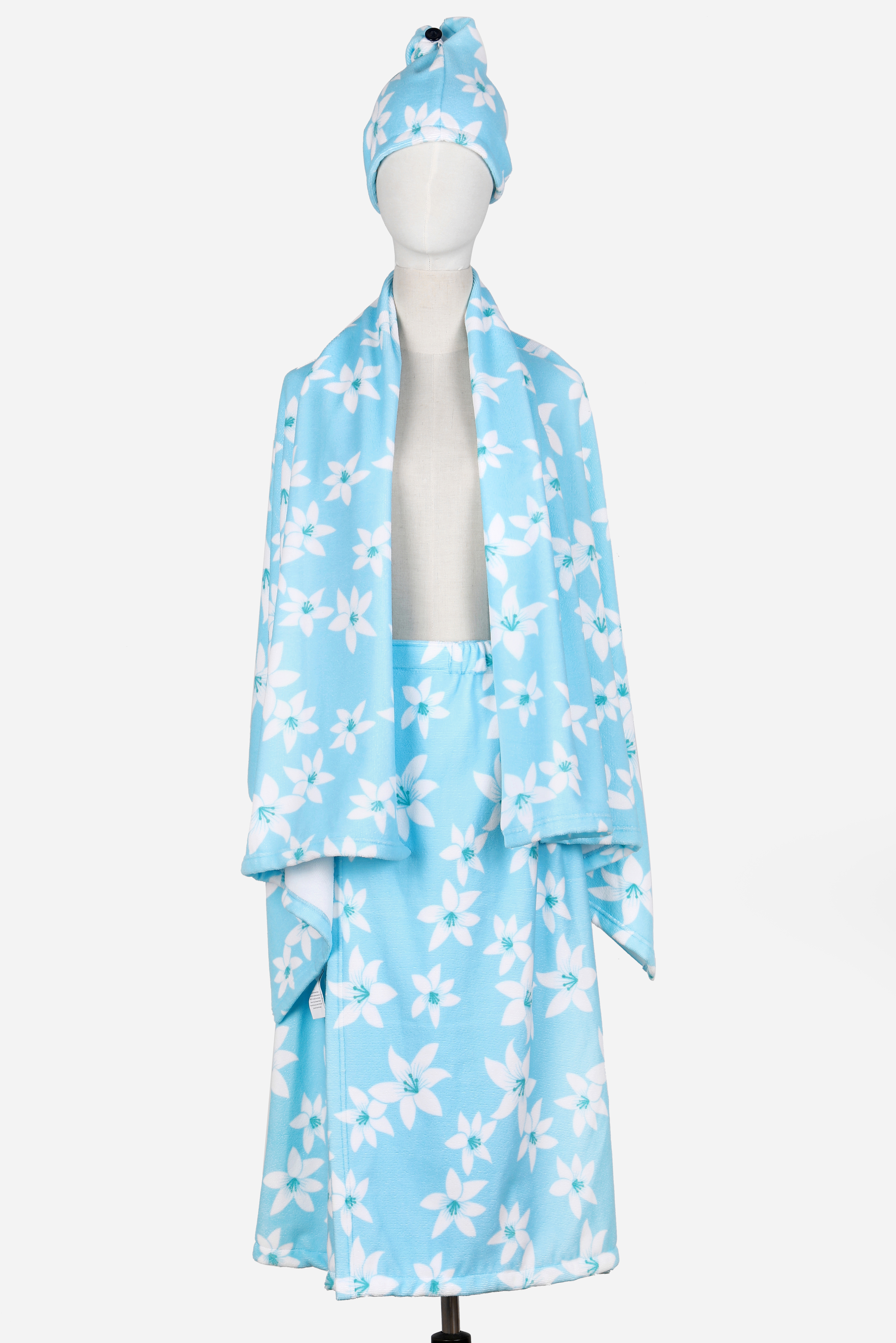 Bath cap ,bath skirt ,bath towel set