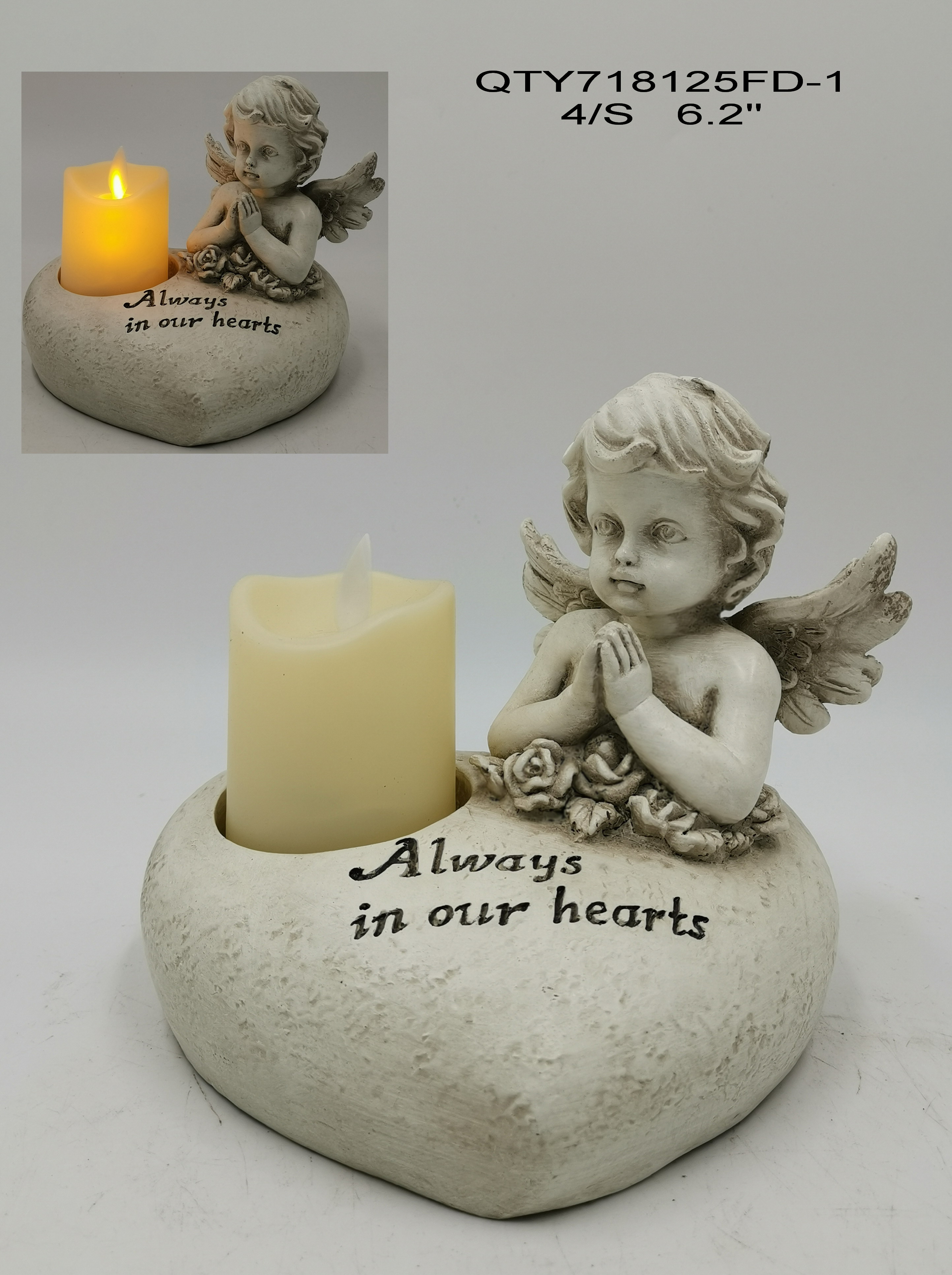 Garden decorations the cemetery Angel with LED candle
