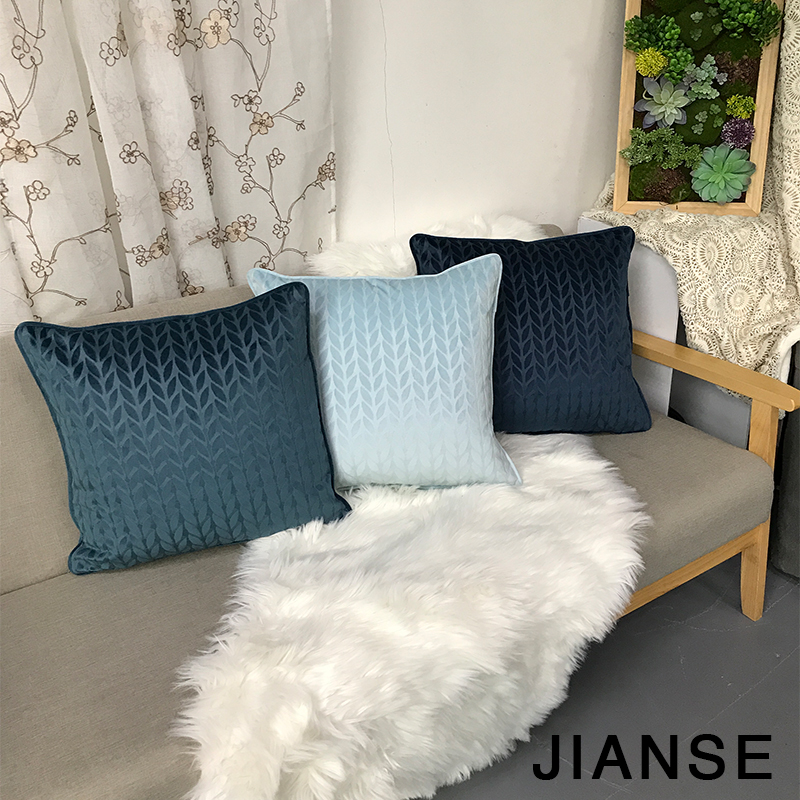 CUSHION MJ164 Good Design Lovely Leaves Northern European Embossed Vlevet Cushion Cover Decorative Pillow Case