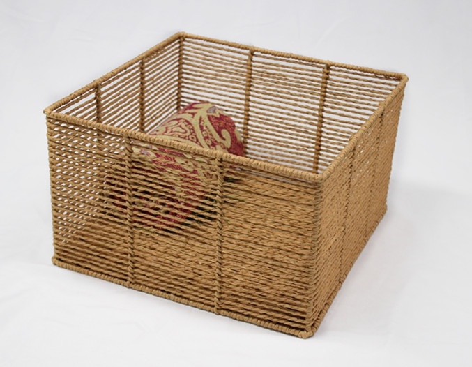 Hand woven paper rope basket storage basket gift packaging basket