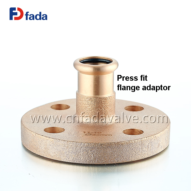 Low Lead Bronze Adapter Flange, Press x Flange Connection Type