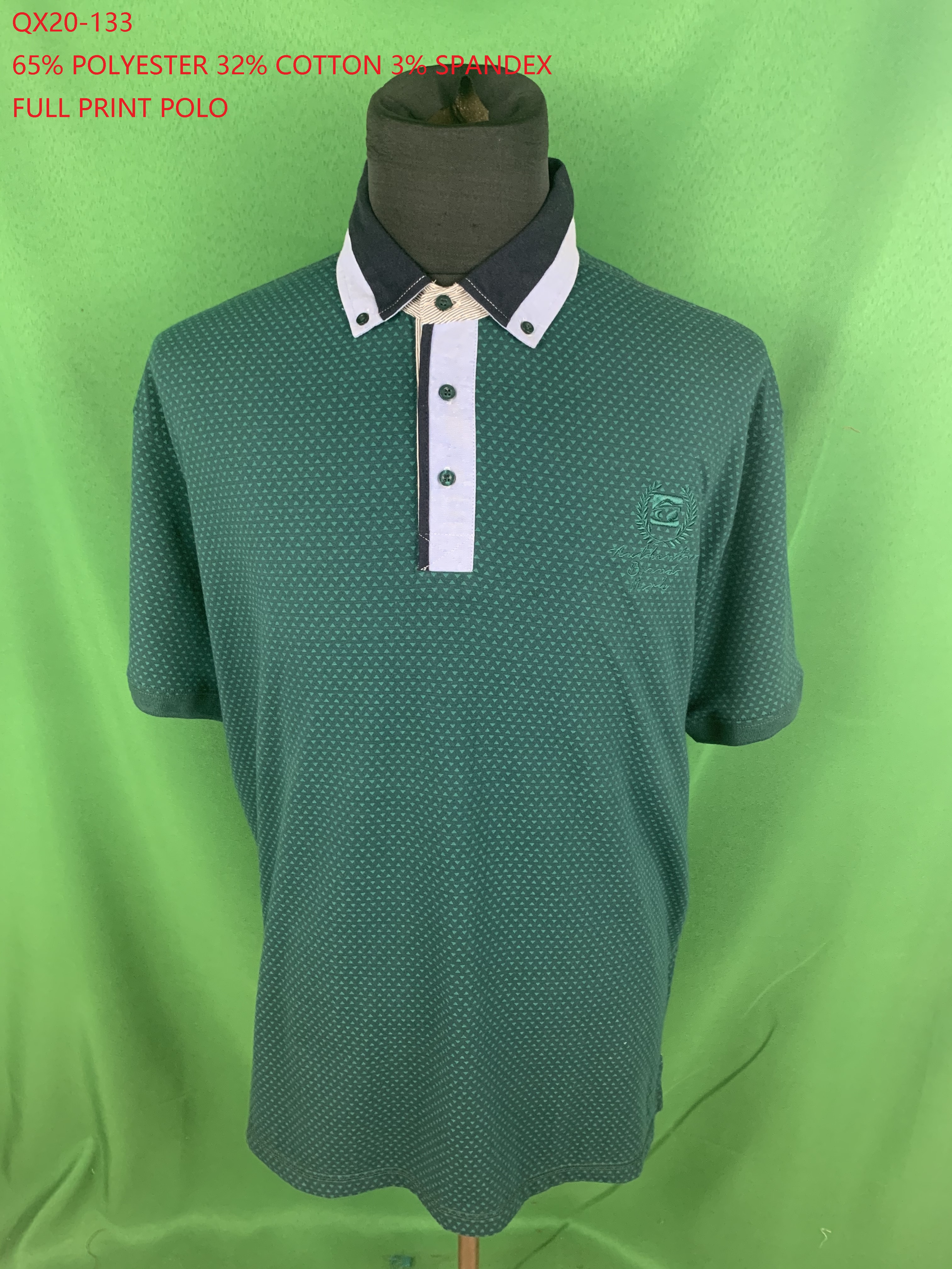 Qx20-133 Tc Spandex Full Print Polo