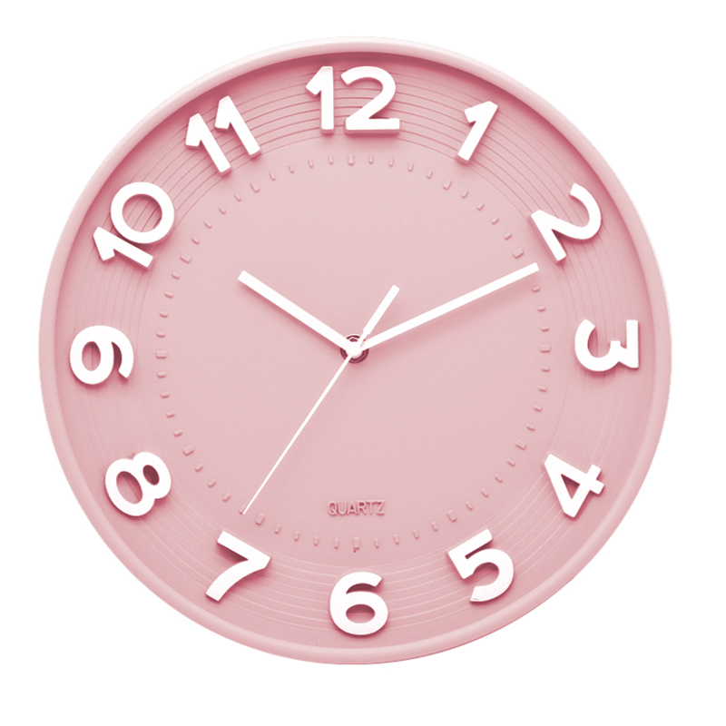 12 inch fashion korean style plastic wall clock decorative