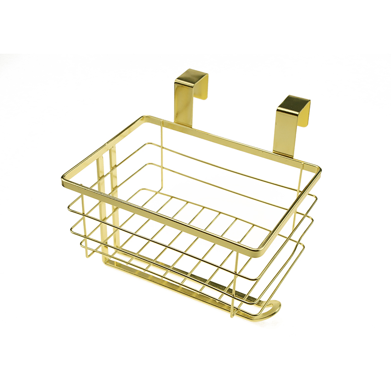 Household series golden metal storage basket