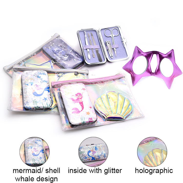 manicure tools and pocket mirror