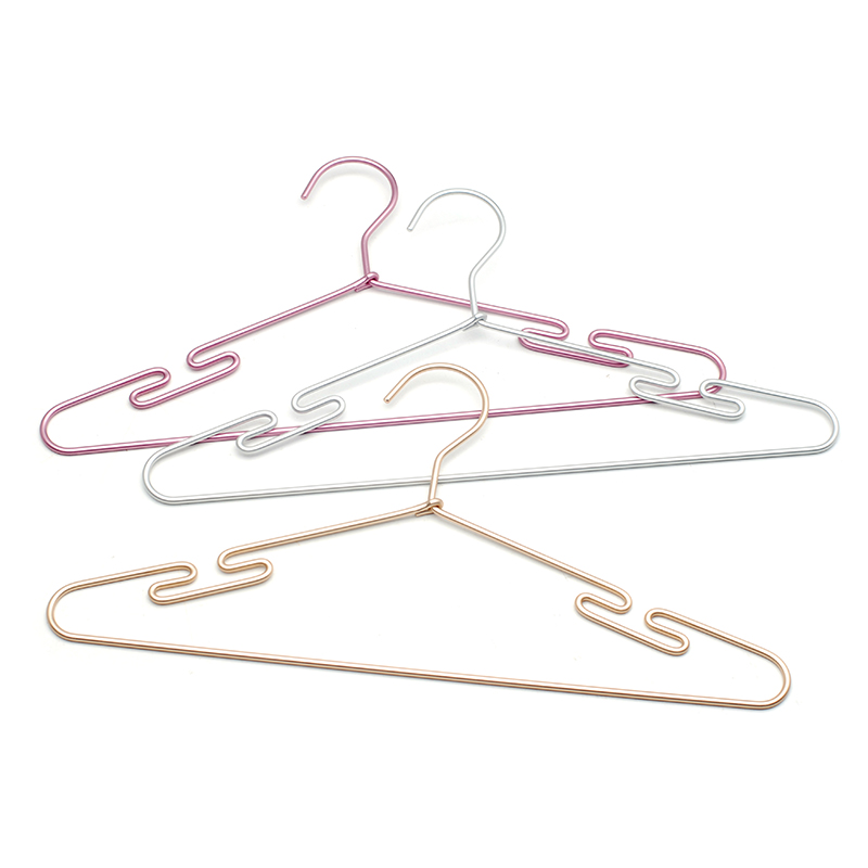 Hanger factory durable aluminum hanger for shirt with T shape notch