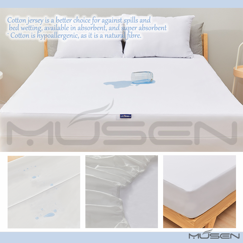 Cotton Waterproof Mattress Protector Hypoallergenic Soft Breathable Mattress Cover-5 sides protective