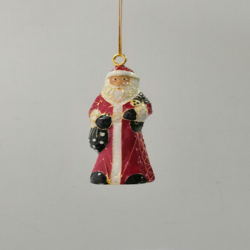 Cloisonne santa ornament