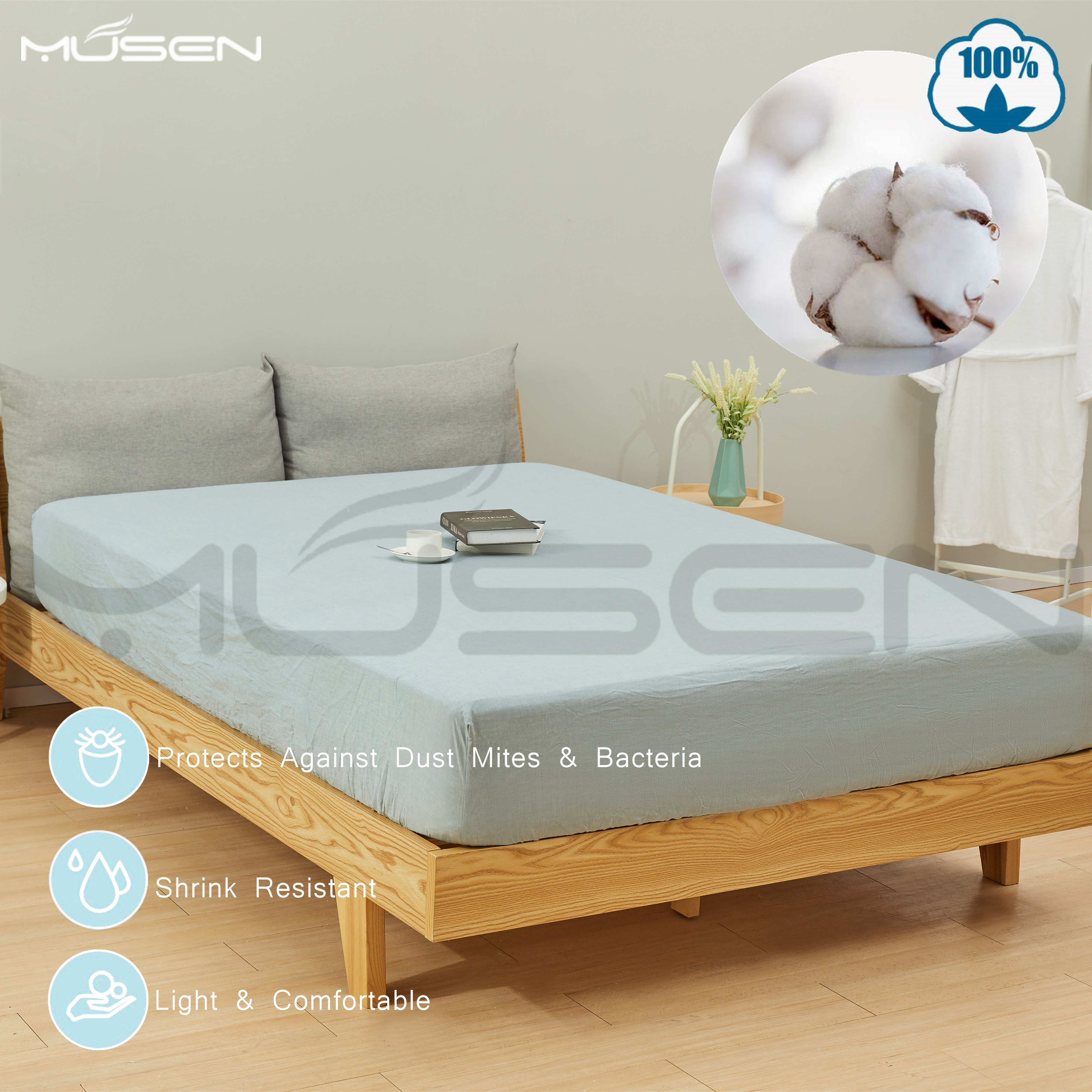 Cozy 100% Cotton Ultra Soft fitted Sheet/mattress cover-Shrinkage and Fade Resistant - Easy Care