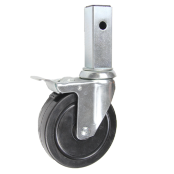 New design 4" industrial black rubber low noise anti-wear mobile scaffold swivel caster wheel for transport units