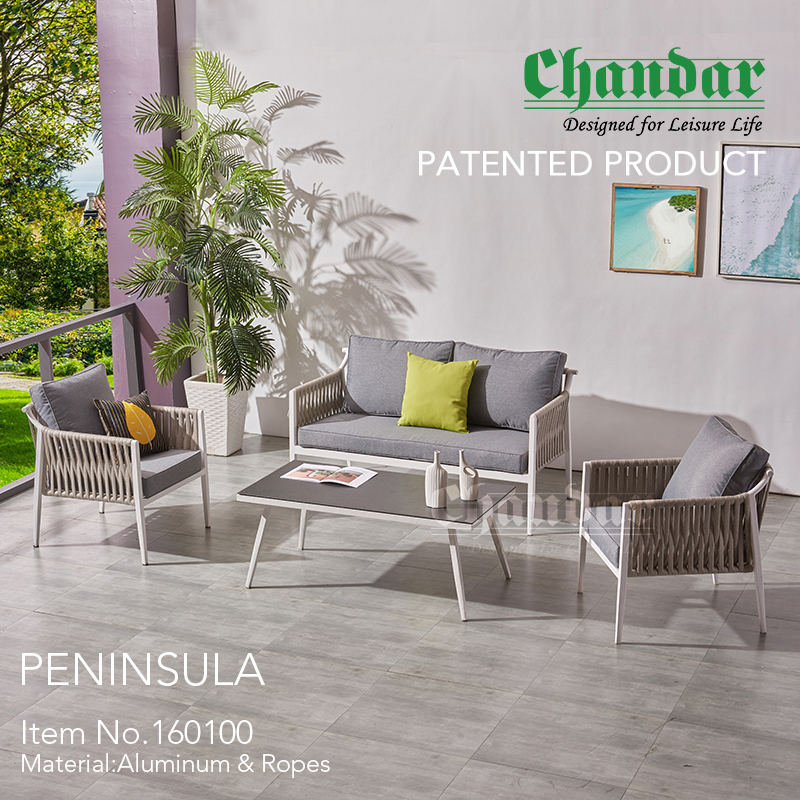 Outdoor Furniture Peninsula 4 piece sofa Garden Set Garden furniture Aluminium Sofa with Belt