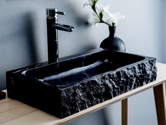WEV6035BM Wash Basin in Natural Marble with Rocky Finishes