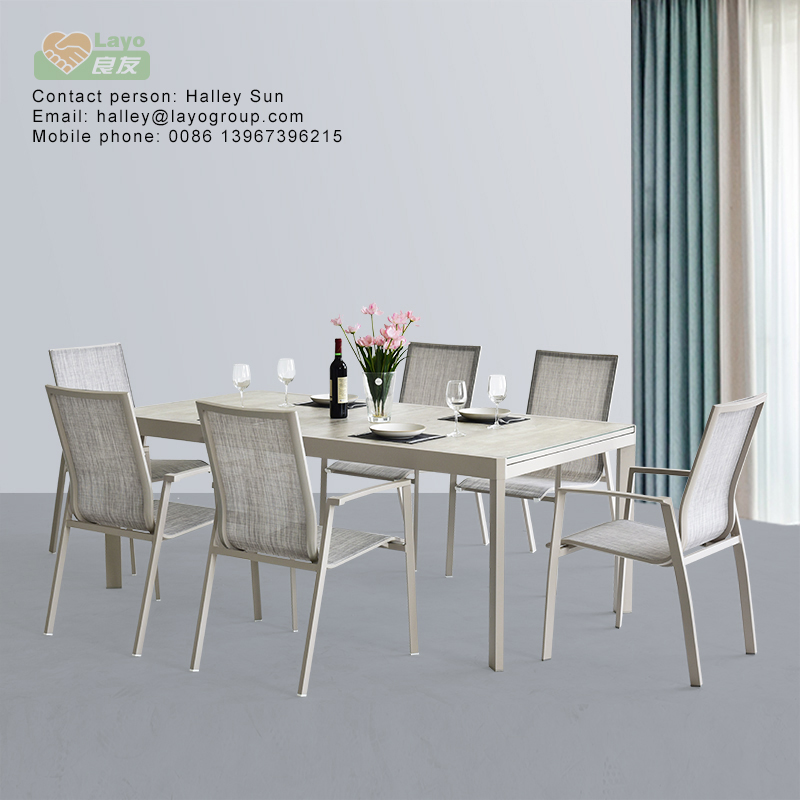 Alum extension dining table sets