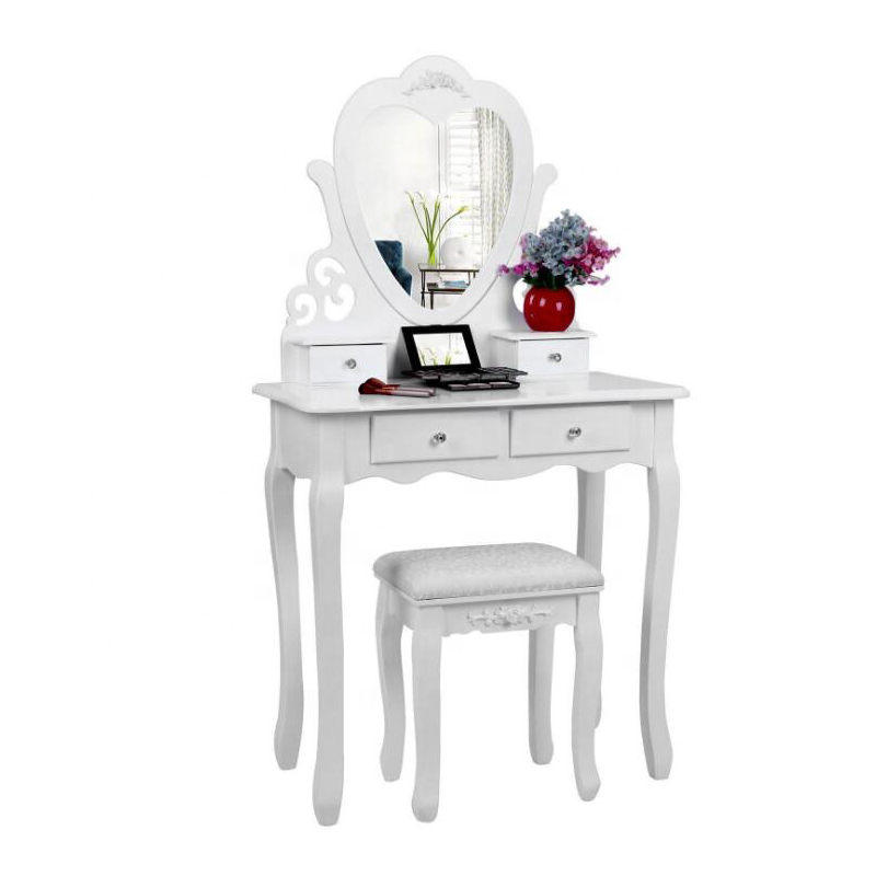 Wall-fixed HEART Dressing Table with Stool and Mirror