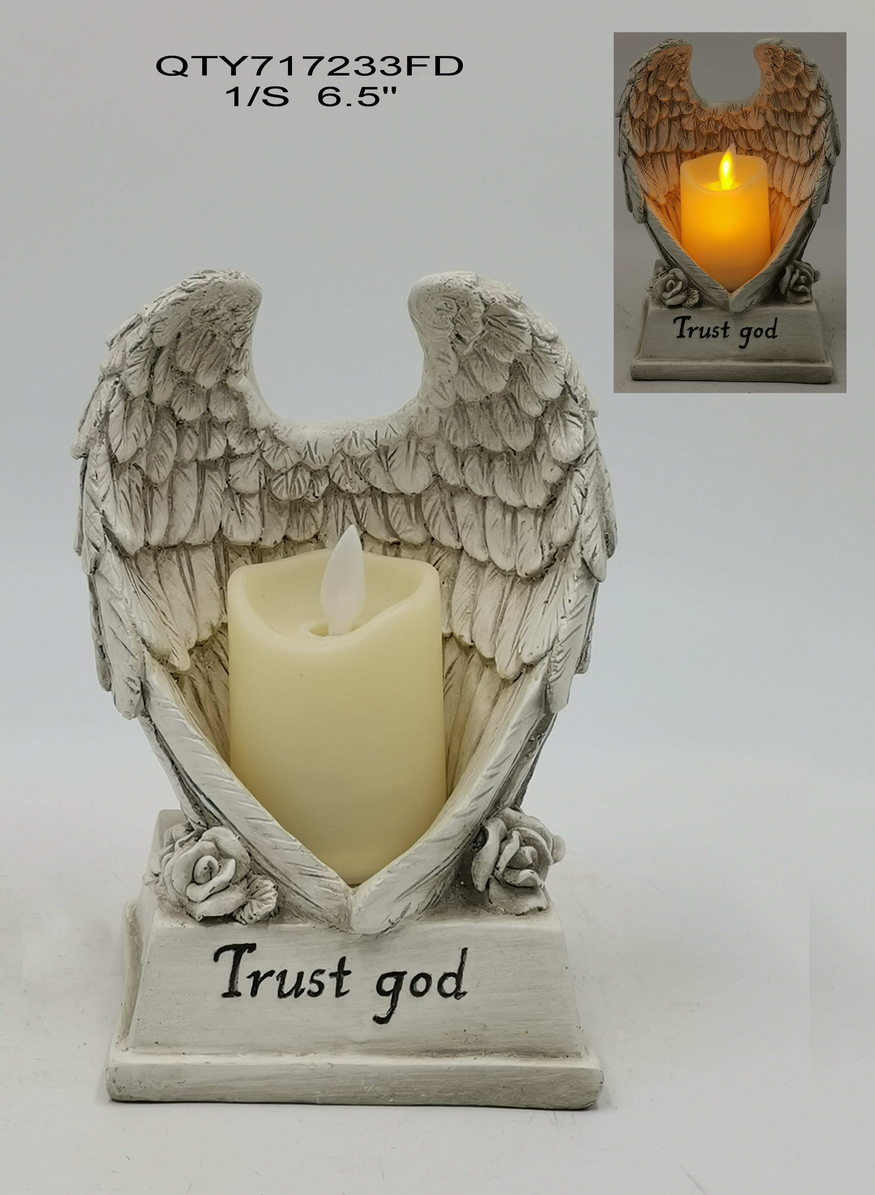 Garden decorations the cemetery Angel with LED candle