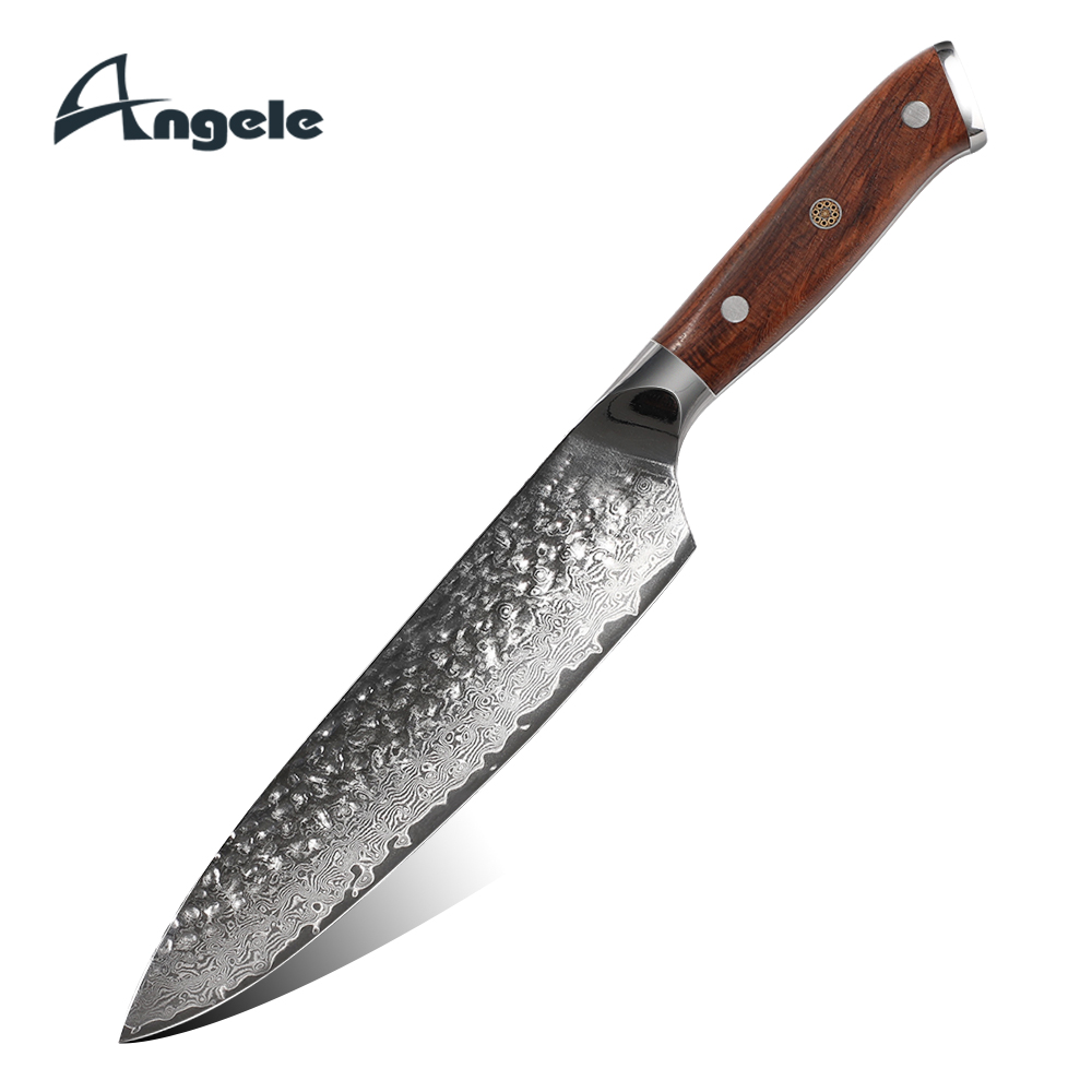 Damascus Chef Knife VG10 Steel Razor Sharp Kitchen Knives Hammer Finished chef knife